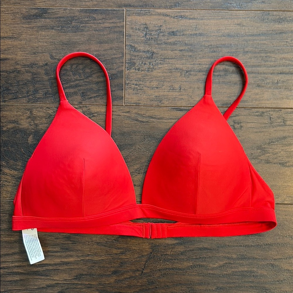 Vibrant Red Triangle Bikini Top
